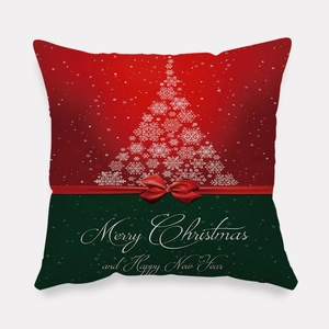Christmas pillowcase featuring red and green snowflake design with Merry Christmas text