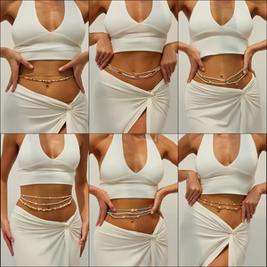 Bohemian Multilayered Belly Chain Seed Beads Starfish Shell Alloy Charms Women Summer Beach Ocean Style Body Jewelry