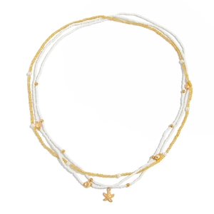Chaîne de taille multicouche style océan avec perles et breloques étoile de mer