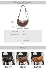 Détail de la bandoulière à nœud réglable et texture cuir PU du sac besace minimaliste