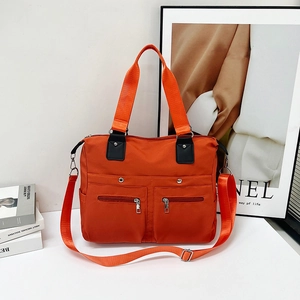 Nylon Shoulder Bag Women Large Capacity Waterproof Multi-Pocket Crossbody Tote For Travel Shopping Casual Street Style