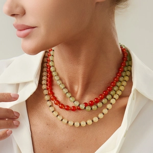 Elegante Ronde Glazen Kralen Ketting Voor Dames Minimalistische Handgemaakte Rocailles Sleutelbeen Ketting Sieraden Legering
