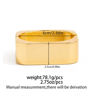 Specifiche dettagliate delle dimensioni per il bracciale in resina dorata con misure
