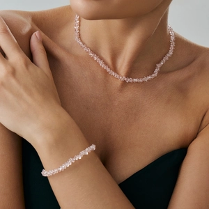 Collana E Bracciale Con Perline Di Cristallo Stile Principessa Minimalista Gioielli Da Collo Sfaccettati Irregolari Per Donna