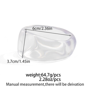 Detailed dimensions showing 6cm diameter and 3.7cm height of the thick acrylic bangle