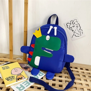 Zaino bimbi a forma di dinosauro blu con drago verde ideale per asilo e tempo libero