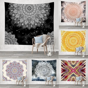 Mandala Tapestry Wall Hanging Polyester Soft Fabric Bohemian Galaxy Starry Night For Bedroom Living Room Dorm Decor