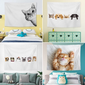 Arazzo Decorativo Con Motivo Gatto Simpatico Appeso A Parete Tessuto In Poliere Sfondo Estetico Per Camera Da Letto Soggiorno