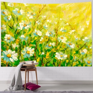 Arazzo artistico con margherite stile pittura a olio per decorazione pareti di casa