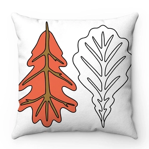 Cuscino decorativo quadrato con design artistico a foglie e stile minimalista