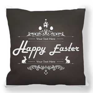 Federa per cuscino pasquale personalizzabile in pelle di pesca con motivo Happy Easter
