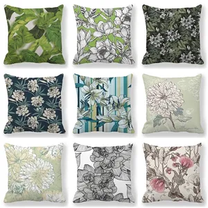 Federa Per Cuscino Decorativa Velluto Pelle Di Pesca Fodera Per Cuscino Stampa Pianta Fiore Botanico Arredamento Casa Retrò Morbido