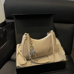 Borsa Hobo In Camoscio Da Donna Borsa Sottoascella Vintage Opaca Borsa A Spalla Con Pendente A Fiocco Moda