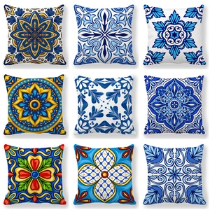 Federa Per Cuscino Motivo Geometrico Boemo Velluto Pelle Di Pesca Morbida Copricuscino Decorativo Divano Stile Mandala