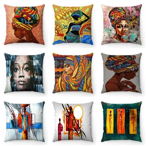 Federa Per Cuscino Morbido Peluche Corto Ritratto Arte Donne Africane Stile Etnico Decorativo Divano Soggiorno