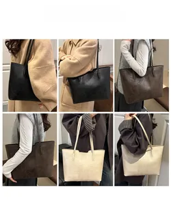 Collage of chic tote bags in black, brown, and cream with slim straps for daily use