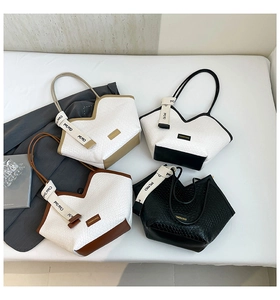 Collezione di borse tote vintage in pelle PU testurizzata con marchio di moda