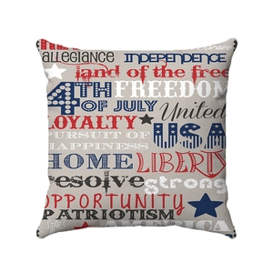 Fodera per cuscino quadrata Independence Day con stampa patriottica USA per la casa