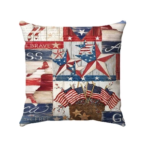 Federa decorativa per cuscino con stelle e bandiera americana per il Giorno dell'Indipendenza