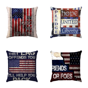 Fodere Per Cuscini Patriottiche Giorno Dell'Indipendenza Bandiera Americana Stampa Stelle Copricuscino Divano Arredo Vintage Quadrato Poliestere