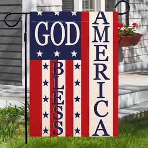 Dubbelzijdige Amerikaanse tuinvlag God Bless America van linnen voor buiten