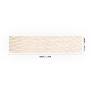 Runner da tavola in lino 183x33cm con trama in tessuto beige a trama grossa di alta qualità