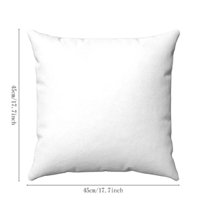 Dettaglio della fodera per cuscino bianca 45x45cm con trama e specifiche dimensioni