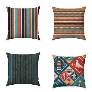 Fodera per Cuscino Vintage Bohemian Etnico Quadrata in Poliestere Mandala Geometrico Copricuscino per Divano Soggiorno Casa