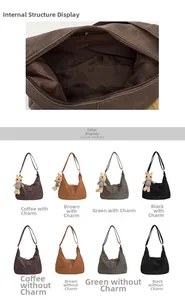 Detailed view of the large capacity tote bag interior with four retro color options