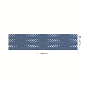 Runner da tavola in lino blu navy a pois, 183x33cm, decorazione per sala da pranzo