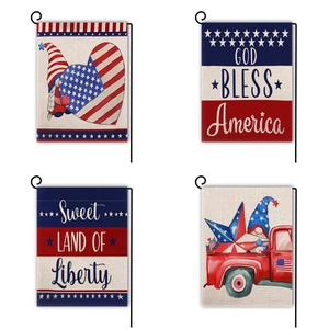 Independence Day Garden Flag Double Sided Linen Vertical Decorative House Banner For Outdoor Yard Patriotic Home Decor
