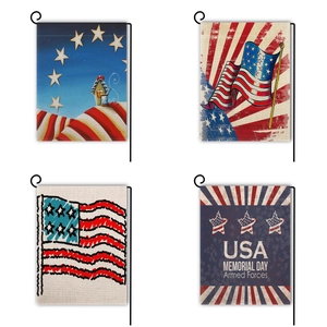 Bandiera da Giardino Americana USA Fronte Retro Lino Stelle Strisce Giorno dell'Indipendenza Memorial Day Decorazione da Esterno Banner Patriottico