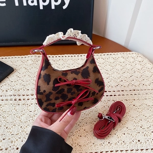 Borsa a Tracolla Mini Stile Coreano Con Motivi Leopardati o Scozzesi e Dettagli Con Fiocchi e Pizzo Elegante Borsa Retrò Per Uso Quotidiano