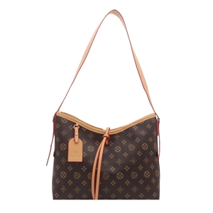 Borsa tote vintage marrone con motivo monogramma e ciondolo in pelle per donna elegante