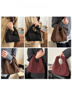 Multiple views of large leopard print cloud handbags in black, brown, and burgundy colors