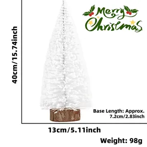 Dimensioni di un mini albero di Natale innevato da 40cm con base in vero legno naturale
