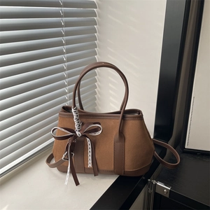 Borsa Tracolla In Camoscio Retrò Donna Stampa Leopardata Borsa A Mano Decorazione Fiocco Pizzo Trama Opaca Pelle PU