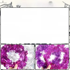 Detail specifications for purple metallic Halloween wire garland tinsel decorations