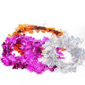 Halloween tinsel garland set with pumpkin bat and skull designs for party decoration