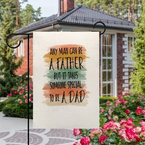 Father's Day double-sided linen garden flag with inspirational quotes and stand