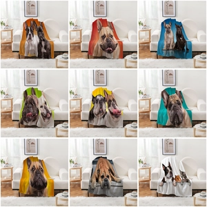 Couverture en Flanelle pour Chien Imprimée Numériquement Douce Chaude Décorative Graphique d'Animaux Couverture pour Canapé Chambre Couchage Voyage Maison Bureau