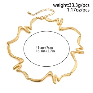 Detailed view of liquid metal choker showing dimensions 41cm plus 7cm extension