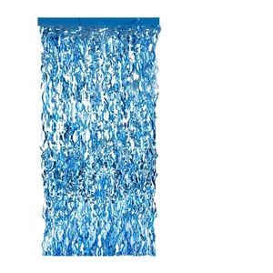 Blue metallic foil fringe curtain 1x2m for birthday wedding and party backdrop decoration