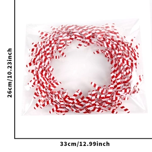 Ghirlanda natalizia a bastoncino da 7,5m a strisce bianche e rosse, misura 33x26cm