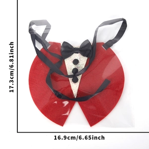 Halloween pet bandana tuxedo bib with black bowknot and buttons for dogs and cats