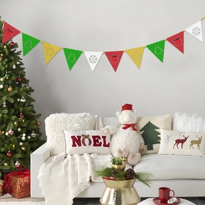 Bandierine natalizie colorate con motivi a fiocco di neve per decorazione murale di festa