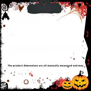 Detailed specs for wood and polyester Halloween pendant showing material and size info