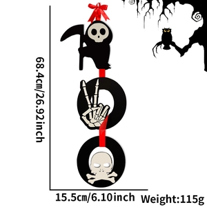 Three-tier Halloween hanging decor with dimensions 68.4cm height and 15.5cm width