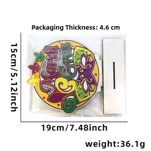 Dimensioni dettagliate della maschera in legno decorativa da tavolo Mardi Gras