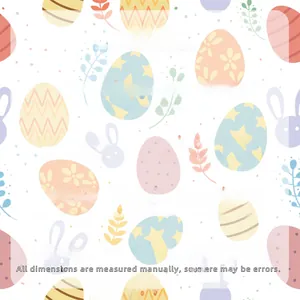 Close-up of Easter cloth ribbon with cartoon rabbits and carrots for party DIY decor